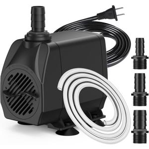 SongLong 800GPH(3000L/H) 10ft Power Cord Submersible Pump,Over Heating Protection Water Pump with 10ft Lift for Fountains, Ponds, Aquariums & Hydroponics.