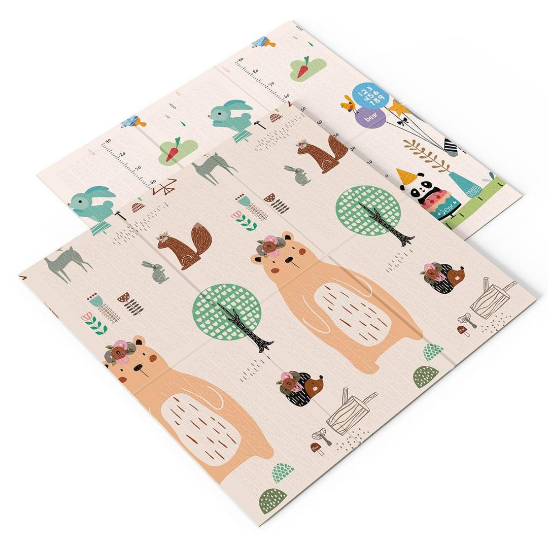 UANLAUO Foldable Play Mat for Baby - Perfect for Use Baby Playpen 59 X59 Playmat, Large Foam Play Mat Toddlers Floor Mats for Kids, Babies,Infants,Portable Waterproof Activity PlayMats