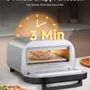 Upgraded indoor Pizza Oven 12 Inch Electric Countertop Pizza Oven with 6 Mode Heats up to 840F Pizza Maker Pizza Cooker for Home Kitchen, Restaurants, Parties - Stainless Steel, 1700W