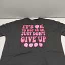 SHENHE Women's Short-Sleeve T Shirts Letter Print Oversized Top Graphic Tees Loose Casual Summer Tops (Large, Black & Pink)