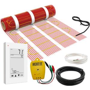 60 sqft HEATIT Warmmat Electric Radiant Self-adhesive Floor Heat Heating System & ET-72 Thermostat & Alarm Monitor