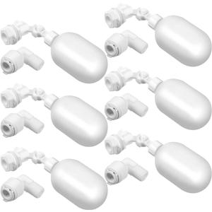 Mudder 6 Pack Float Ball Valve 1/4 Inch Adjustable Plastic Water Filter Float Valve for Ponds, Water Tank, Pump, Trough, Aquariums, Aquaculture, Reservoir