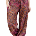 Boho Pants | Harem Pants Women with Pockets | Soft & Breathable Flowy Pajamas | Soft Yoga Pants| Hippie Clothes for Women, Size M