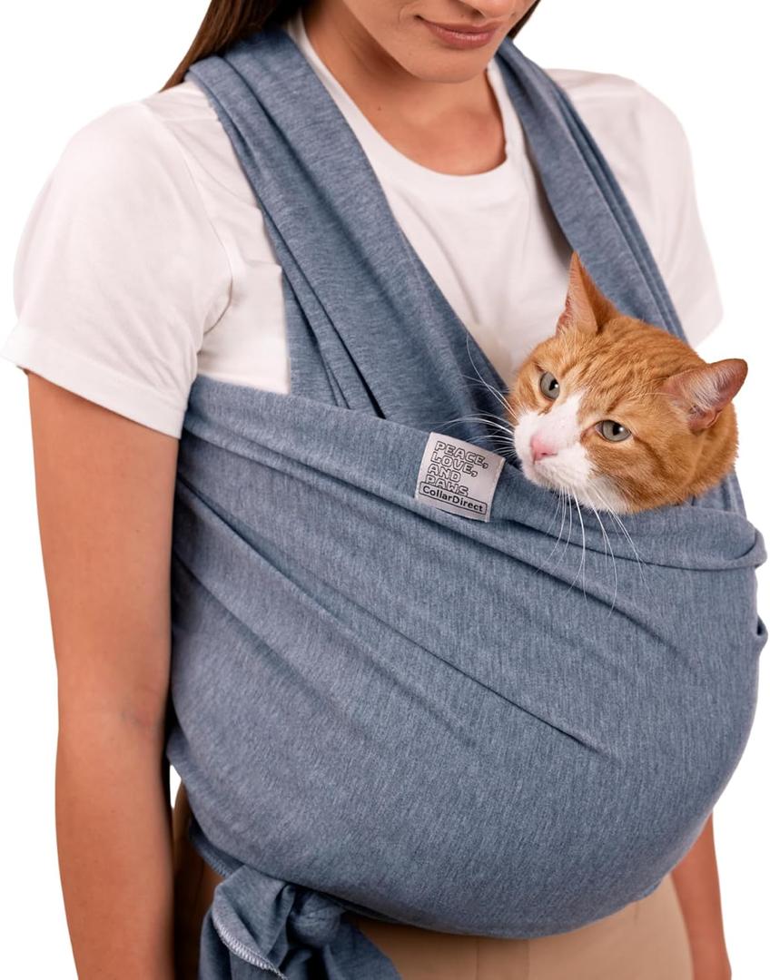 Dog Sling Carrier for Small Dogs - Anti-Anxiety Cat Sling, Puppy Pouch - Pet Sling in Gray Black Blue Green Pink Yellow (Gray, Standard)