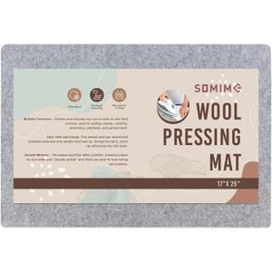 Somime 17x25" Wool Pressing Mat, 100% New Zealand Wool Ironing Mat, Felted Wool Ironing Board for Sewing, Quilting, DIY Crafts, and Embroidery