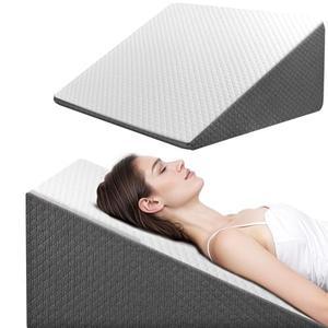 OAISZ Wedge Pillow for Sleep Apnea, 33" x 31" x 12 Inch Bed Wedge Pillow for Headboard, Headboard Triangle Pillow Wedge for Acid Reflux, After Surgery, Snoring, Cooling Memory Foam Top, Removable Cover