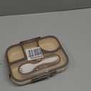 EASYFUN Bento Box Adult, Lunch Box, 4-Compartment Lunch Containers, Drop-Proof, Dishwasher Safe & Made with BPA-Free Materials(Khaki) (cream-colored)