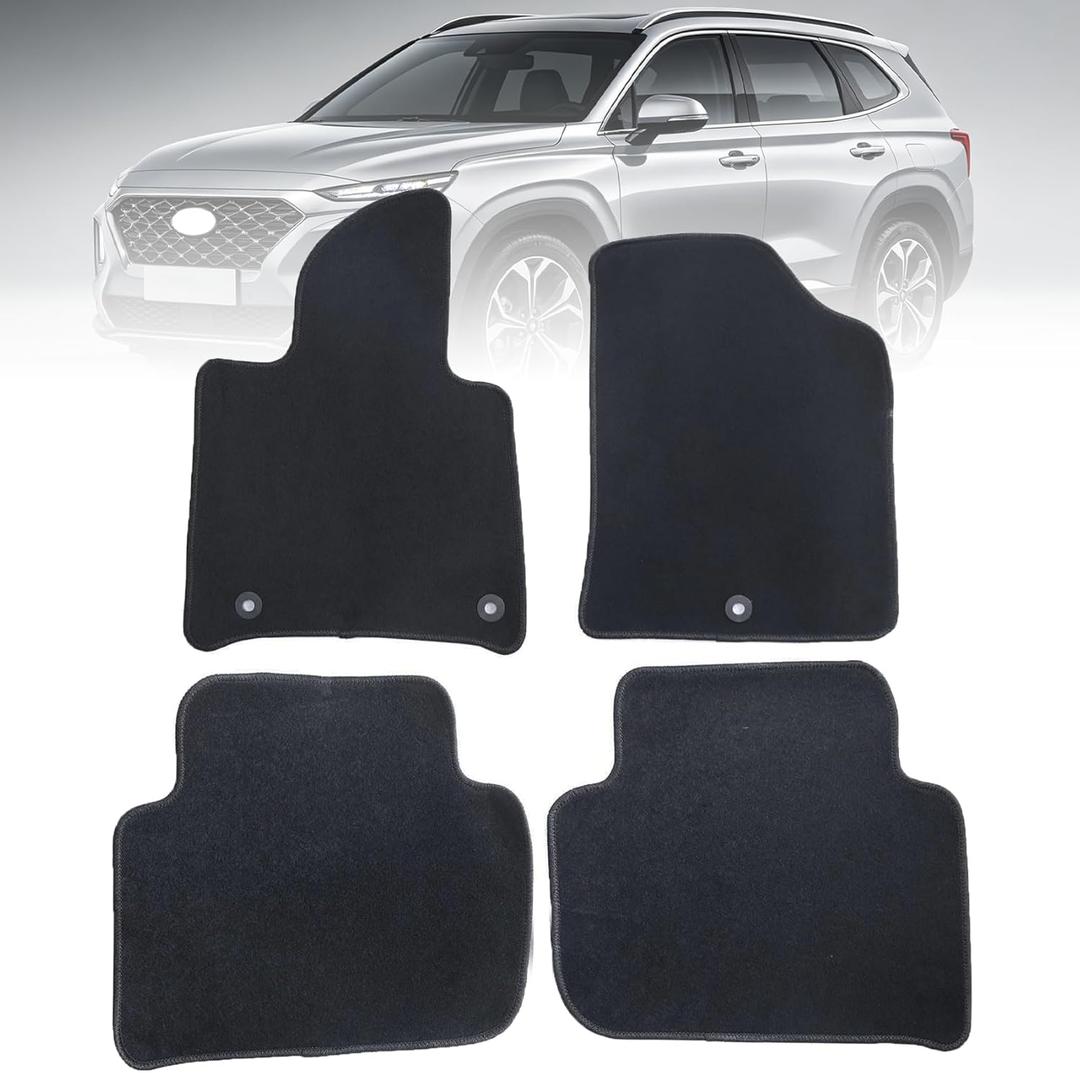 GXARTS Car Waterproof Floor Mats Carpet Full Set Compatible with Hyundai Santa Fe 2019 2020 | All-Weather Protect, with Non-Slip Backing Automobile Floor Liner Accessories