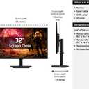Samsung 32 Odyssey G5 G50F QHD Resolution Gaming Monitor, 180Hz Refresh Rate, Fast IPS Panel, HDR10, NVIDIA G-Sync Compatible, 1ms Response Time (GtG), AMD FreeSync, Adjustable Stand, LS32FG502ENXZA