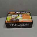 FANGSUN Grill Caddy, BBQ Caddy with Paper Towel Holder, Picnic Condiment Utensil Caddy for Outdoor Camping, Barbecue Accessories Storage Organizer for Griddle Grilling Tools, RV Patio Camper Must-Have