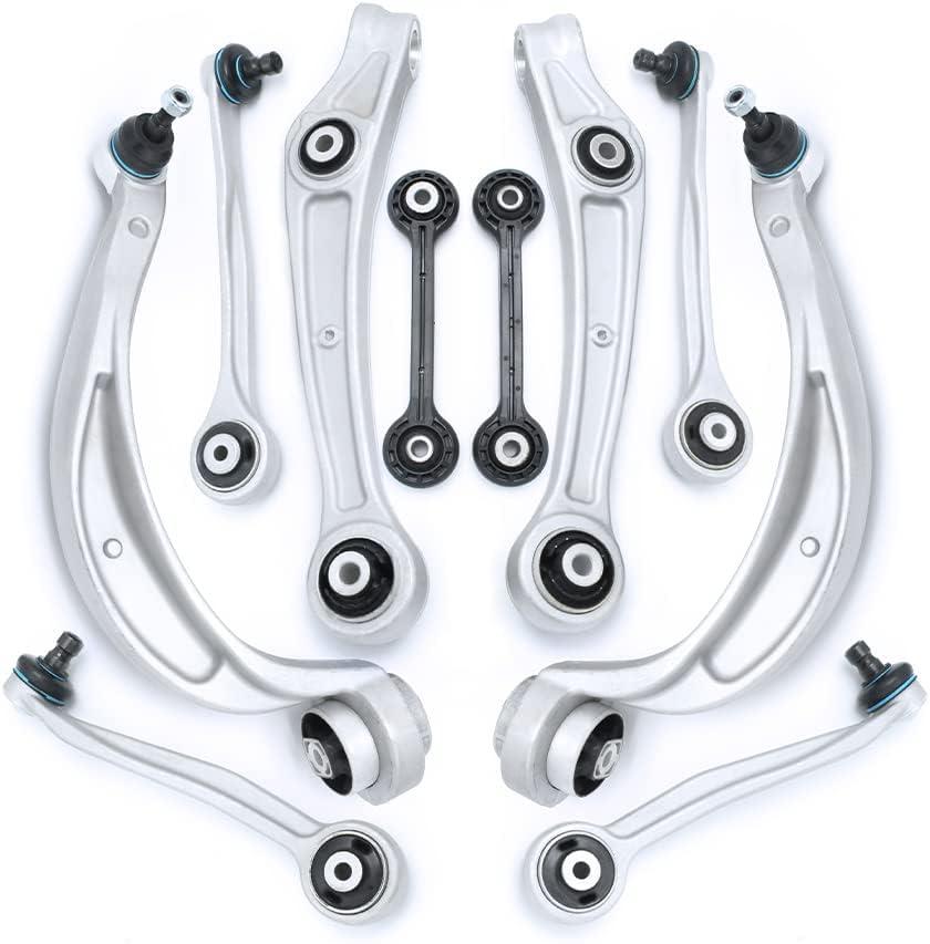 Chefull 10pcs Front Lower Upper Control Arm W/Ball Join Compatible With 2009-2010 Audi A4 Quattro A5 Quattro Q5 S4, 2008-2010 Audi S5