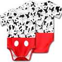 dicilly Cute Mouse Eyes Baby Bodysuit soft cartoon short sleeve clothing for baby romper for Boys Girls 3 Months - 24 Months, 12-18M, 1 Pack