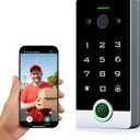 Smart WiFi Video Intercom & Doorbell Tuya Access Control System, All-Metal Fingerprint Keypad 1080P Night Vision Camera, Video Monitoring, Fingerprint/Password/Card/Tuya APP Remotely Unlock
