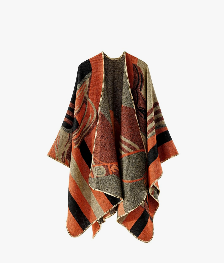 Shawl Wraps for Women, Elegant Knitted Cape Open Front Poncho Scarf Blanket Cardigan Coat for Spring, Autumn, and Winter