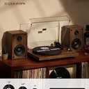 ANGELS HORN Vinyl Record Player, Hi-Fi System Bluetooth Turntable Players with Stereo Bookshelf Speakers, Built-in Phono Preamp, Belt Drive 2-Speed, Adjustable Counterweight, AT-3600L (Wood)