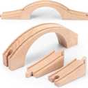 Kigley Wood Train Track Expansion Wooden Train Track Accessories Wooden Bridge for Most Major Toy Railway, One Size