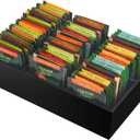 Tasybox Tea Bag Organizer, Black Acrylic Tea Bag Holder with 6 Slot, Tea Packet Storage for Drawer, Pantry, Kitchen, Cabinet, Countertop