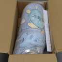 MeMoreCool Folding Toddler Chair, Glow-in-The-Dark Soft Plush Kids Fold-Out Couch Sofa, Comfy Baby Recliner for Girls and Boys (Denim Mermaid)