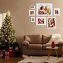 2 x Egofine 11x14 Picture Frames Made of Solid Wood 2 PCS White Covered by Plexiglass - for Table Top and Wall Mounting for Pictures 8x10 or 5x7 with Mat Horizontally or Vertically Display Photo Frame