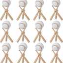 Mudder 12 Pack Baseball Stand Baseball Holders Balls Display Wooden Display Stand Holder Centerpieces for Tables for Sports Lover