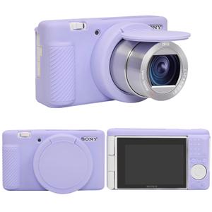 RAIALL Silicone Case for Sony ZV-1 Digital Camera, ZV1 Soft Protective Silicone Sleeve Holder, Travel Lightweight Rubber Cover with Removable Lens Cover, Purple