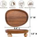 Dicunoy 2 Pack Acacia Wood Riser for Decor, 6" Small Wood Pedestal Display Stands for Kitchen Counter, Rustic Wooden Tray for Bathroom Counter, Tabletop Centerpieces, Entry Table, Farmhouse Decor