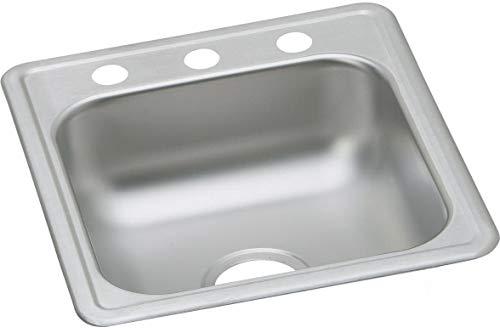Elkay D11721 Dayton 17" Drop In Single Basin Stainless Steel Bar Sink - 3 Faucet Holes