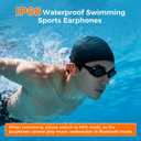 Full-Coverage Liquid Silicone Swimming Headphones, IP68 Waterproof Underwater Headphones, Bluetooth 6.0&MP3 with 32GB Memory Card, Soft/Skin-Comfortable Open Ear Bone Conduction Swim Earbuds(Carrot