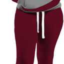 TOPONSKY Womens 2 Piece Tracksuit Long Sleeve Warm Up Outfit Patchwork Pants Set (Small, Na Wine Grey)
