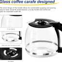 12-Cup Glass Coffee Carafe Replacement Pot Compatible with Mr Coffee, Black & Decker and 12 Cup Carafe Black with Close Handle, Replacement for PLD12, PLD12-RB, PLD12-NP