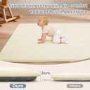 ACOMOPACK 1.3" Thick Baby Play Mat for Floor 59x71"-Large Water-Repellent&Non-Slip Memory Foam Mat for Kids,Toddlers,Soft Velvet Nursery Rug for Tummy Time&Crawling,Yoga,Tatami Style(Beige)