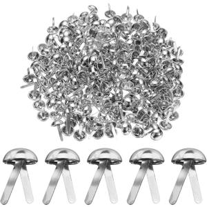 HARFINGTON 500pcs Brads Paper Fasteners, 10mm x 17mm Metal Paper Crafts Brads, Small Round Brass Split Pins for Children Crafting Decorative Scrapbooking DIY, Silver