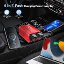 LVYUAN 500W Power Inverter for Vehicles DC 12V to 110V AC Car Plug Adapter Outlet Converter with 2 USB Fast Charging Ports and 2 AC Outlets Car Charger Adapter