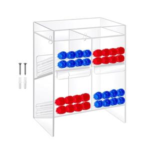 Transparent Acrylic Tube Rack with 4 Compartments, Used As a Storage Rack for Laboratory Test Tubes (12" H x 7.9" W x 5.5" D)