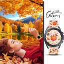 22mm Holiday Christmas Thanksgiving Watch Band Compatible with Samsung Galaxy Watch 46mm/Galaxy watch 3 45mm/Gear S3 Classic/Frontier Replacement Watch Strap (Autumn color Orange)