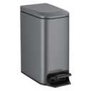 TIPGO Slim Bathroom Trash Can with Lid Soft Close, 6 Liter / 1.6 Gallon Stainless Steel Garbage Can with Removable Inner Bucket, Step Pedal, Small Trash Cans for Bedroom, Office, Kitchen (Grey)