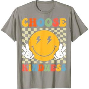 Choose Kindness Retro Groovy Be Kind Inspirational Kids T-Shirt, Size Kids 10
