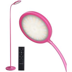 Tenmiro LED Floor Lamps for Living Room, Bright Modern Reading Floor Lamp with Stepless Adjust Color Temperatures & Brightness, Standing Lamp with RF Remote & Touch Control(Pink)