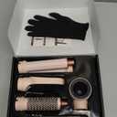 5 In 1 Hair Styler & Hot Air Brush - Air Curling Wrap with Low-Speed Negative Ion Technology, Hair Dryer Brush for Drying, Curling, Straightening & Styling, Hair Styling Tools at Home (Pink)