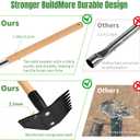 Garden Hoe with Long Bamboo Handle, 2 in 1 Weed Puller Tool&Manual Weed Remover, Weed Rake&Grabber, Gardenia Heavy Duty Uprooting Tool for Yard, Lawn and Garden, 49Inch