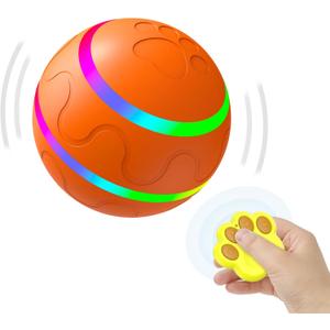 Interactive Dog Toys Dog Ball - 2025 Newly Upgraded Durable Motion Activated Automatic Moving, Bouncing, and Rotating Ball for Medium/Large Dogs, USB Rechargeable, Orange