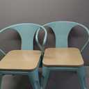 Delta Children Bistro 2-Piece Chair Set, Aqua Metal/Natural Birch