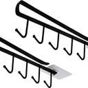 eywlwaar Cabinet Mug Holder Mug Cups Cabinet Mug Hooks Kitchen Storage Hanging Hooks (2 Pack-Black)