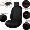 ENOGE Linen Car Seat Cover, Front Car Seat Covers, Driver Seat Protector with Soft & Breathable Cloth Fabric for All Seasons Universal Fits Most Automotive, Van, SUV, Truck (Black, 1 Front)