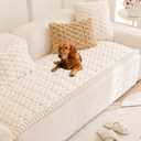 Mivnue Pet Couch Cover, Couch Covers for Dogs, Washable Dog Sofa Covers Couch Protector, Fuzzy Non Slip Couch Slipcover Pet Friendly (27.6" x 59.1", Cream)