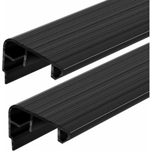 Pangda 2 Pcs 48 L Fixed Vinyl Sill Cap 1-5/32 Inches High Exterior Door Threshold Seal Replacement for Residential Door Trim-to-fit Fixed Vinyl Sill for Residential Entry Waterproof(Black)