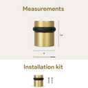 Mega Handles Floor Door Stopper, Quickly Installed Wall Protector, Wall Protectors from Door Knobs, Floor Door Stop with Mounting Hardware Included - Satin Brass - 1.5 Inch