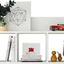 Danya B. Modern 3 Cube Floating Wall Shelf with Display Ledge - Easy to Hang Wall Mounted Triple Cubby Shelf (White)