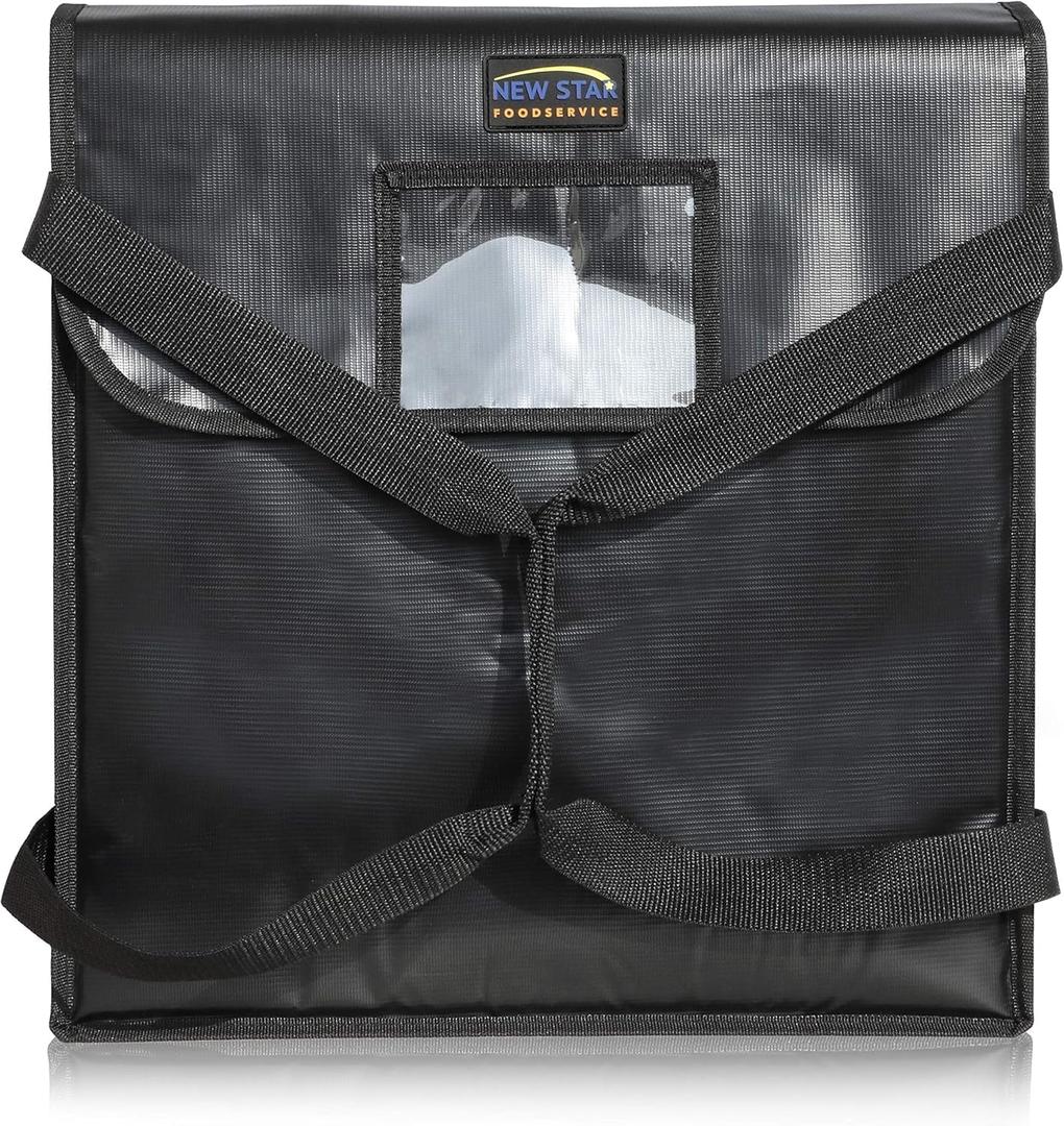 New Star Foodservice 51100 Insulated Pizza Delivery Bag, 18" by 18" by 5", Black