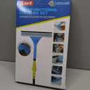 Tile Tub Scrubber Brush with 5 Different Function Cleaning Heads and 51" Extendable Long Handle Non Scratch Shower Scrubber for Cleaning Bathroom Kitchen Toilet Wall Bathtub Sink